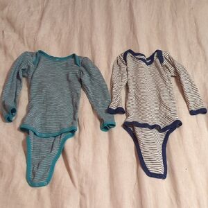 Engel Wool/Silk Long Sleeve Baby Pajama Bodysuite, 12-18 Months (Set Of 2)